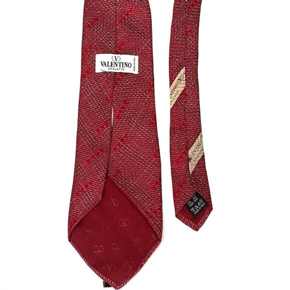 VALENTINO Cravatte TIE Red 100%silk made in Italy - Picture 2 of 7